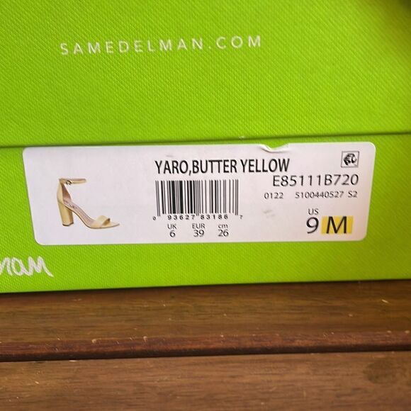 Sam Edelman Yaro Ankle Strap Sandal Butter Yellow Size 9 - Picture 9 of 9